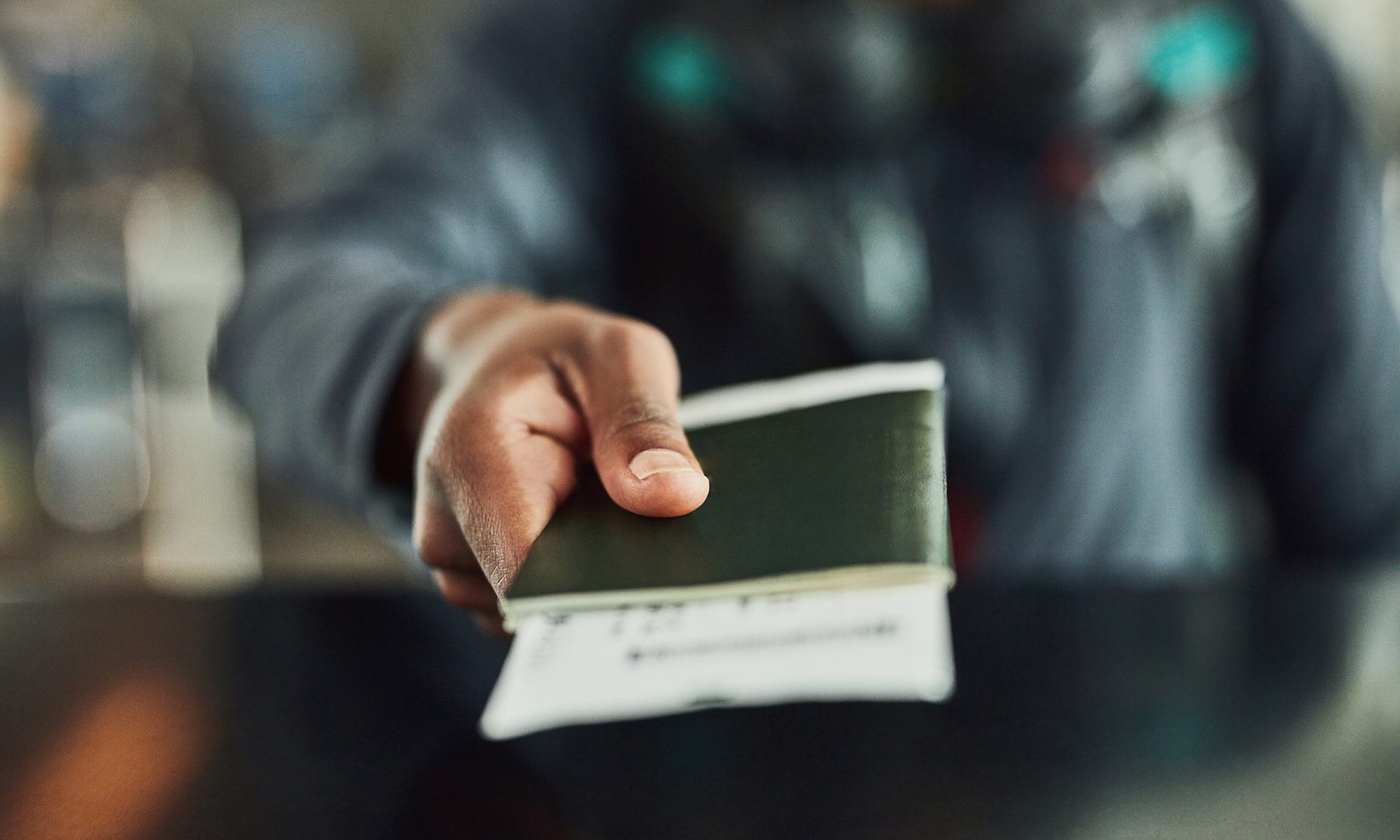 UK visa application form with a British passport
