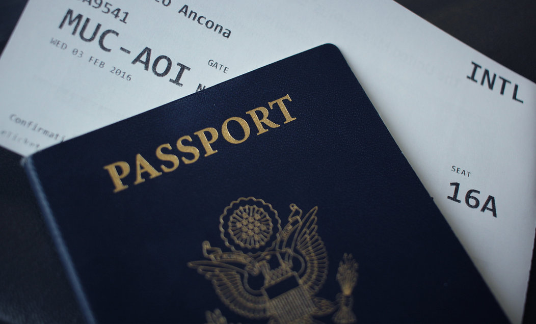 Passport and travel documents ready for a visa application